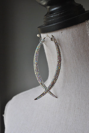 FASHION COLLECTION - CRYSTAL CLEAR HALF MOON EARRINGS