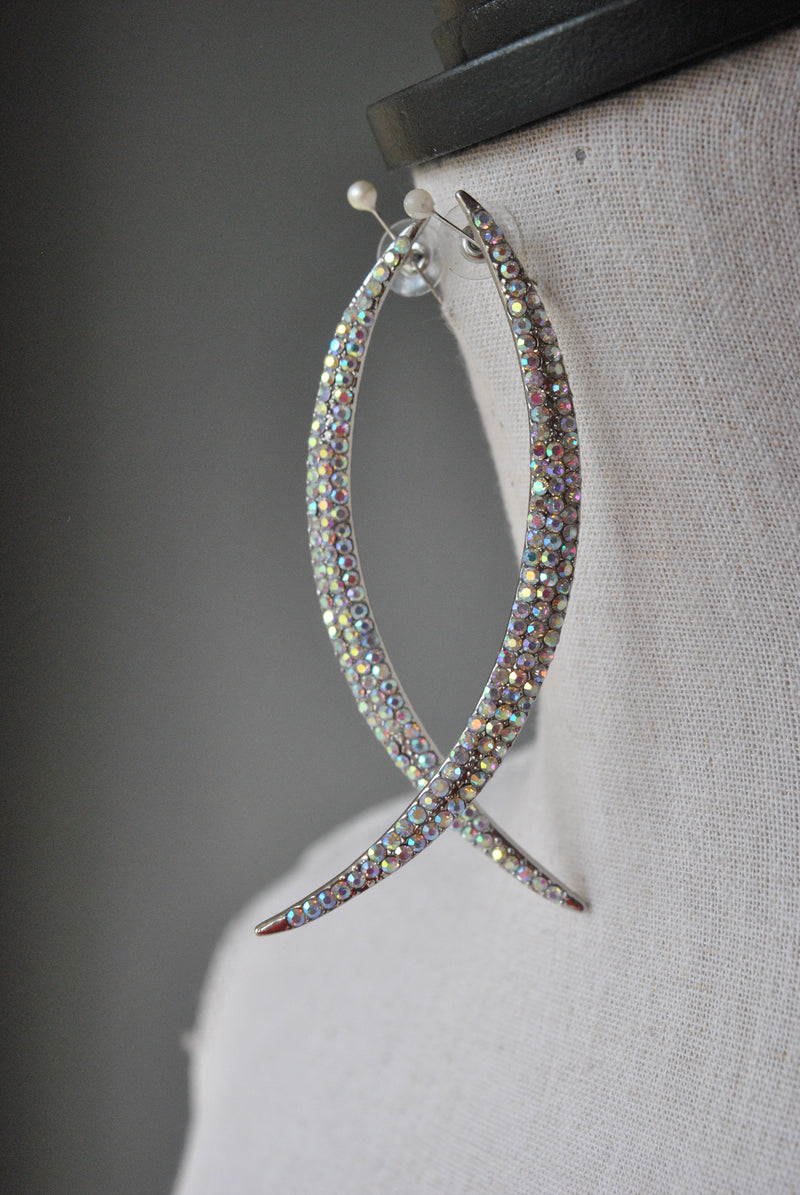 FASHION COLLECTION - CRYSTAL CLEAR HALF MOON EARRINGS