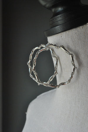 FASHION COLLECTION - CRYSTAL CLEAR SILVER HOOP EARRINGS