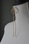 FASHION COLLECTION - GOLD RHINESTONES LONG DELICATE EARRINGS