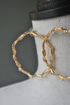 FASHION COLLECTION - GOLD RHINESTONES HOOP EARRINGS