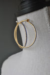 FASHION COLLECTION - COBALT BLUE CRYSTALS GOLD HOOP EARRINGS