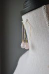 ROSE QUARTZ DROPS LONG EARRINGS