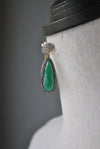 GREEN ONYX TEARDROP EARRRINGS