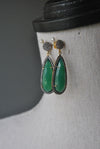 GREEN ONYX TEARDROP EARRRINGS