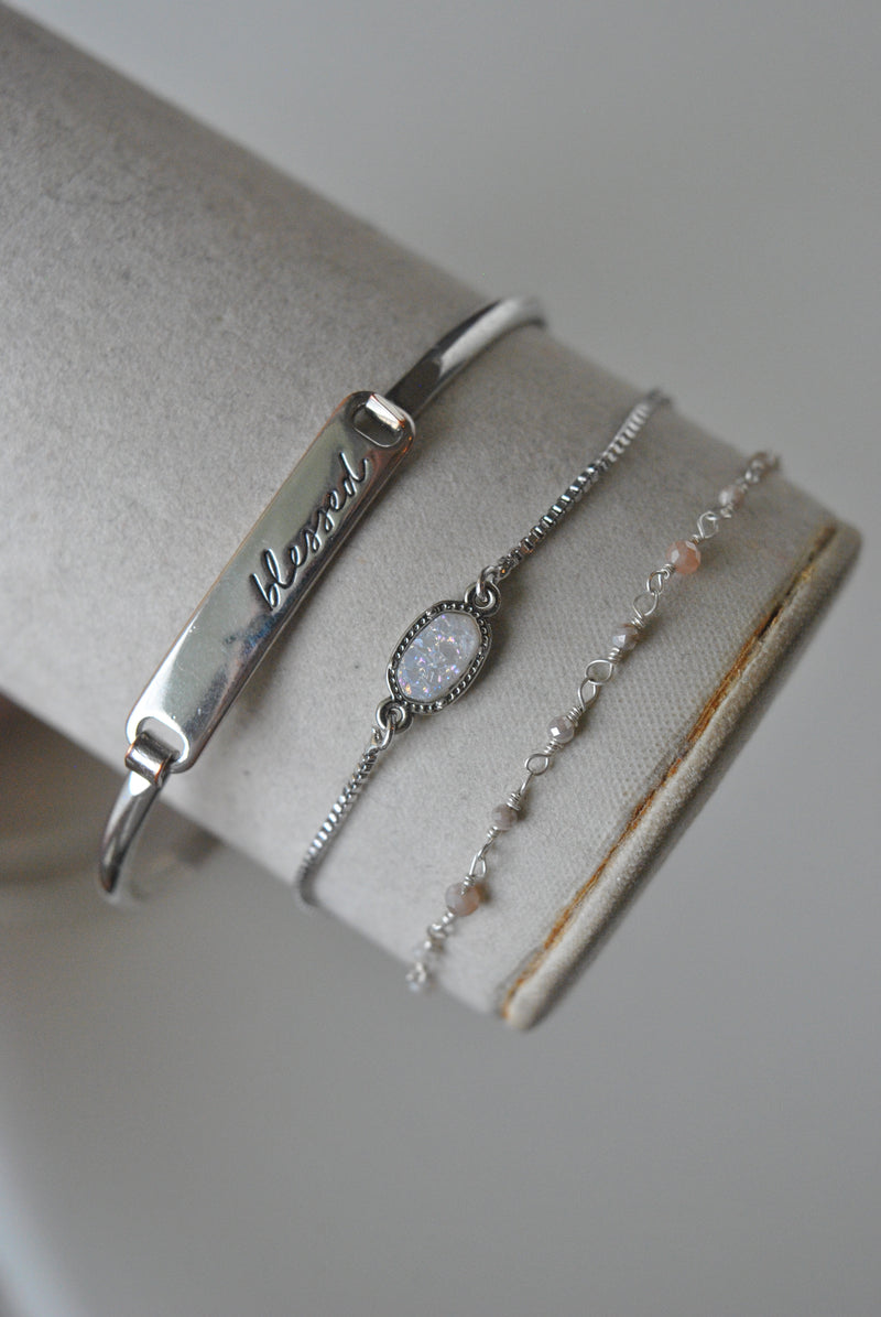 KASHMERE BRACELETS COLLECTION - MOONSTONE AND DRUZY