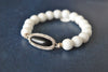 WHITE AND BLACK ONYX STRETCHY BRACELETS