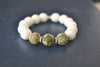 GREEN JASPER WHITE ONYX AND CRYSTALS STRETCHY BRACELETS