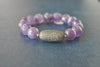 AMETHYST BLACK ONYX STRETCHY BRACELET SET