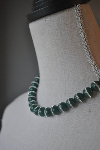 CARNELIAN AND SWAROVSKI CRYSTALS NECKLACE