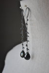 FASHION COLLECTION - BLACK TASSEL GOLD STATEMENT EARRINGS