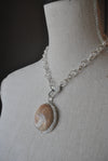 WHITE JUMBO FRESHWATER PEARLS AND CITRINE PENDANT SIMPLE STATEMENT NECKLACE